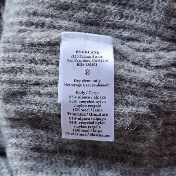 EVERLANE Cocoon Grey Crew In Alpaca Small - Picture 9 of 9
